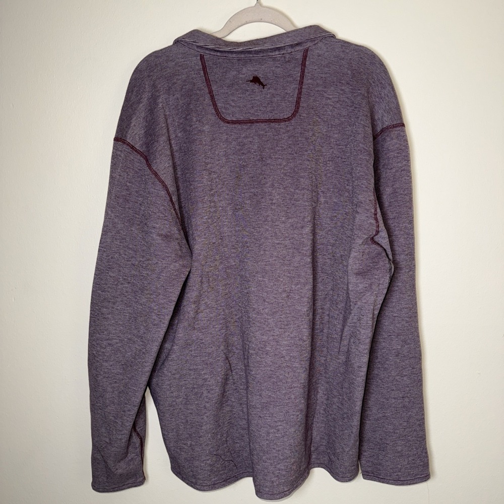 Tommy Bahama Men's Size XXXL Purple 1/4 Zip Long Sleeve Mock Neck Pullover - Picture 3 of 5